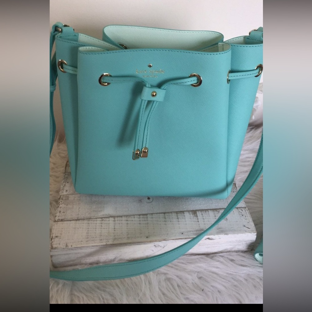 Aqua kate spade bucket purse
